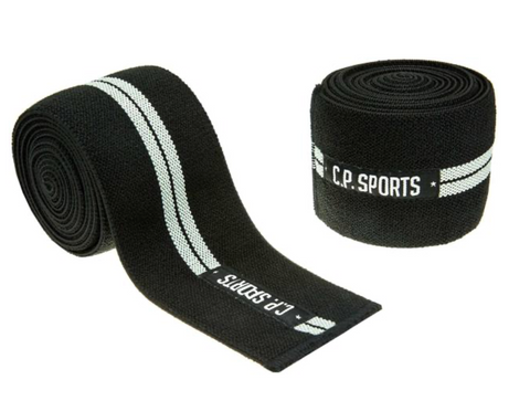 C.P. Sports Profi-Kniebandagen, 200cm, Schwarz/Silber